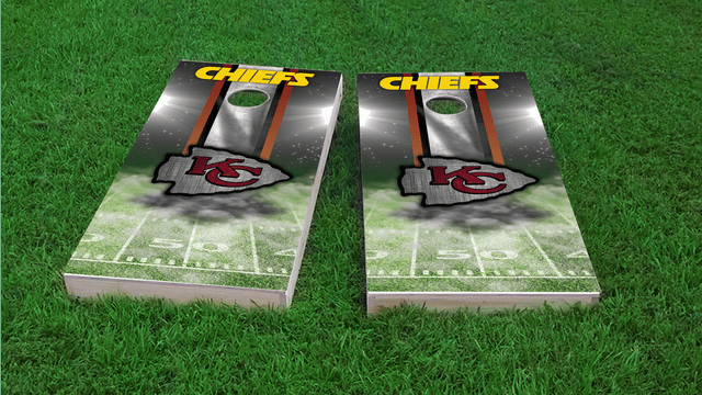 NFL Kansas City Chiefs Themed Custom Cornhole Board Design