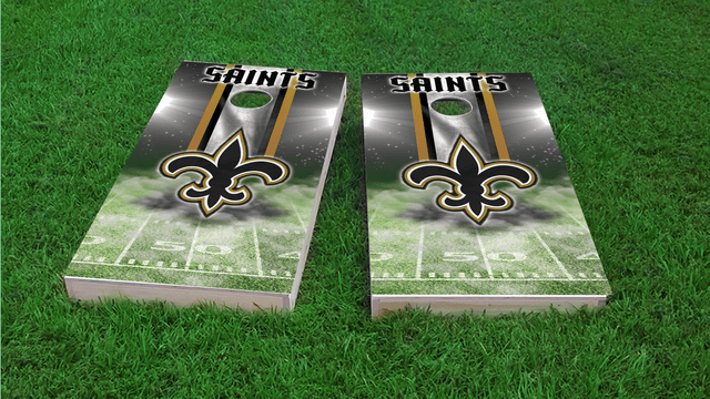 NFL New Orleans Saints Themed Custom Cornhole Board Design