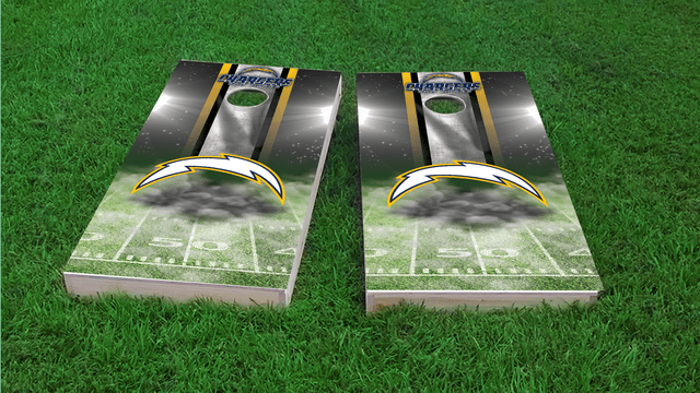 NFL San Diego Chargers Themed Custom Cornhole Board Design