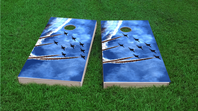 Four Jet Air Force Themed Cornhole Boards