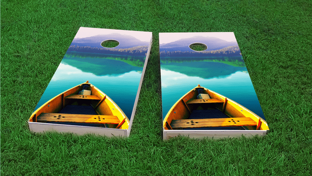 Boat Themed Custom Cornhole Board Design