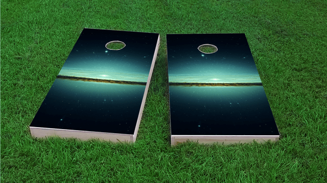 Galaxy Themed Custom Cornhole Board Design