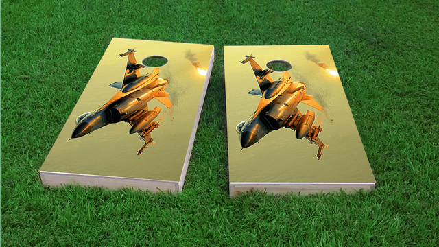 Jet Underside Themed Custom Cornhole Board Design