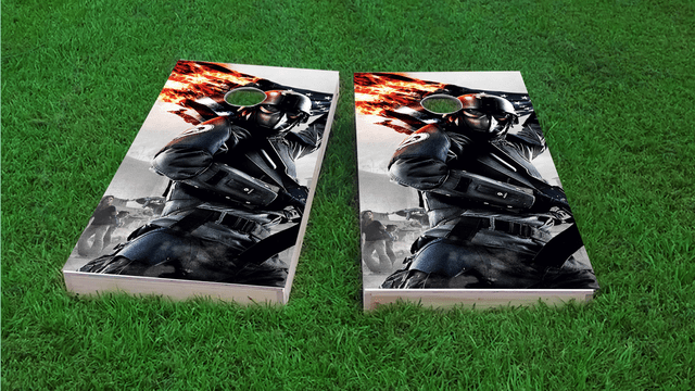 Military Flag Themed Custom Cornhole Board Design