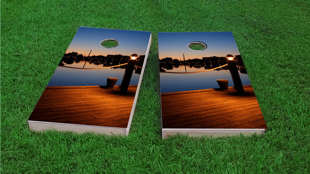 Pier Themed Custom Cornhole Board Design