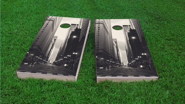 City of Chicago Themed Custom Cornhole Board Design