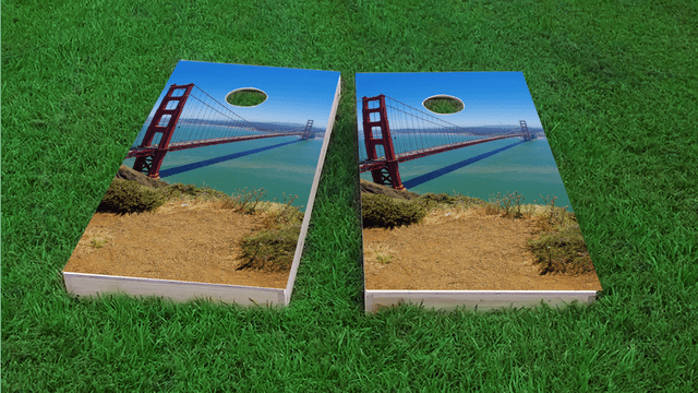 Golden Gate Bridge Themed Custom Cornhole Board Design