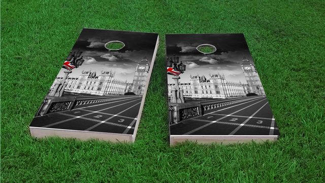  London EnglandThemed Custom Cornhole Board Design