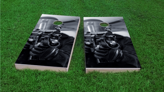 SWAT Team Member Themed Custom Cornhole Board Design