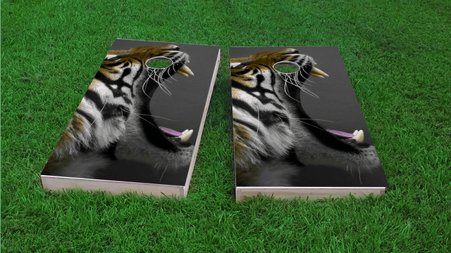 Crouching Tiger Themed Custom Cornhole Board Design