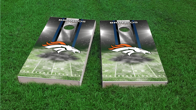 NFL Denver Broncos Themed Custom Cornhole Board Design