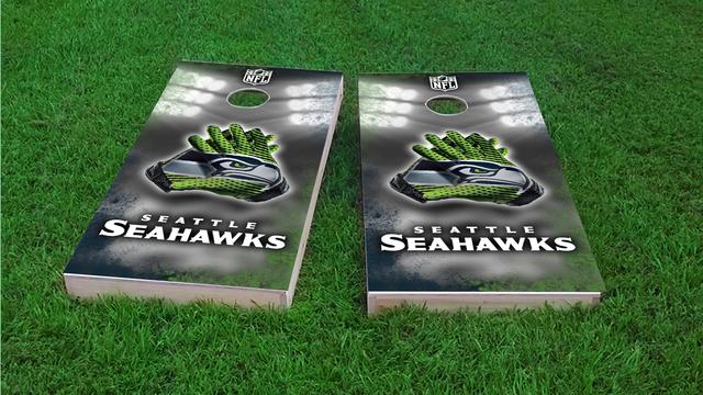 NFL Gloves (Seattle Seahawks) Themed Custom Cornhole Board Design