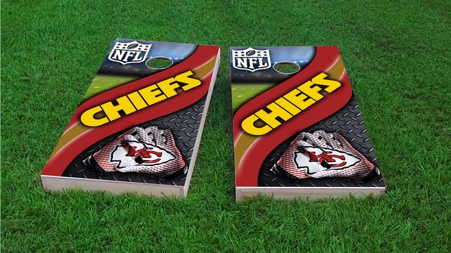NFL 2 (Kansas City Chiefs) Themed Custom Cornhole Board Design