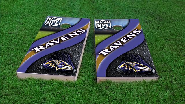 NFL 2 (Baltimore Ravens) Themed Custom Cornhole Board Design