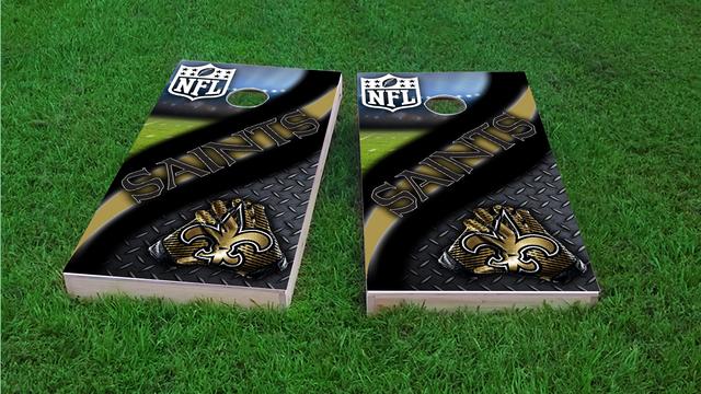 NFL 2 (New Orleans Saints) Themed Custom Cornhole Board Design