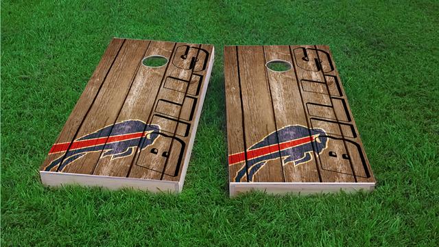 NFL Wood Slat (Buffalo Bills) Themed Custom Cornhole Board Design