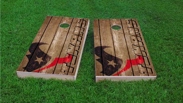 NFL Wood Slat (Houston Texans) Themed Custom Cornhole Board Design