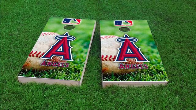  MLB (Los Angeles Angels) Themed Custom Cornhole Board Design