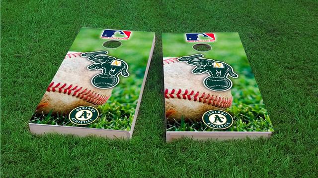 MLB (Oakland Athletics) Themed Custom Cornhole Board Design