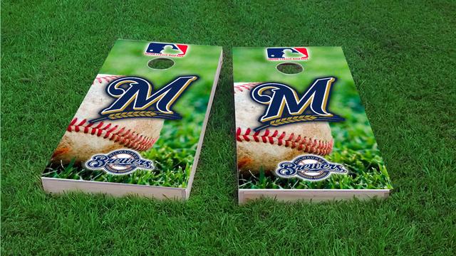 MLB (Milwaukee Brewers) Themed Custom Cornhole Board Design