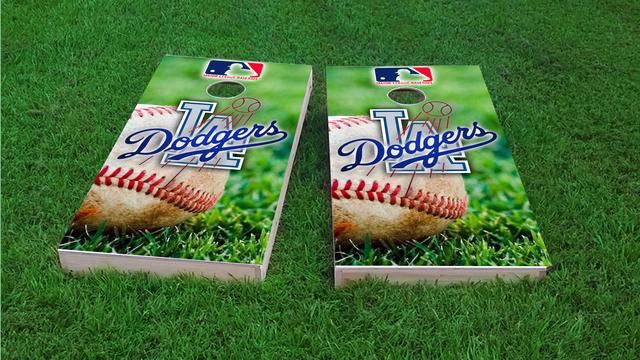 MLB (Los Angeles Dodgers) Themed Custom Cornhole Board Design