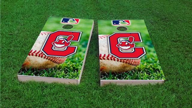 MLB (Cleveland Indians) Themed Custom Cornhole Board Design