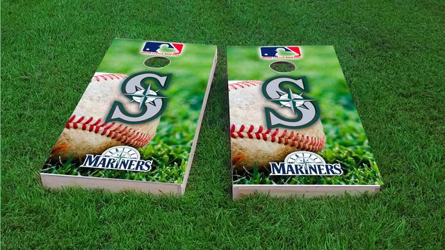  MLB (Seattle Mariners) Themed Custom Cornhole Board Design