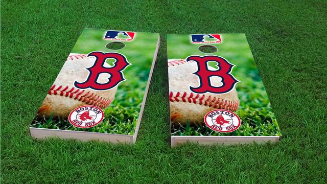 MLB (Boston Red Sox) Themed Custom Cornhole Board Design