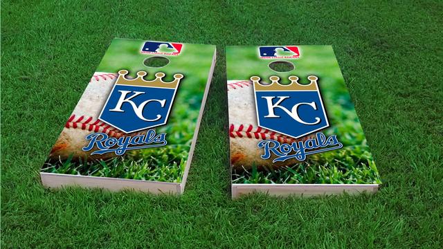 MLB (Kansas City Royals) Themed Custom Cornhole Board Design