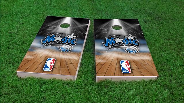 NBA Team (Orlando Magic 2) Themed Custom Cornhole Board Design