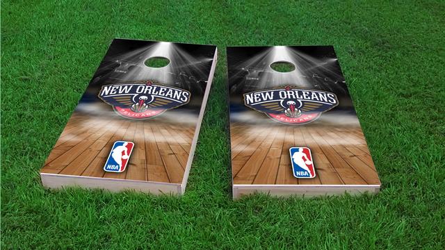 NBA Team (New Orleans Pelicans) Themed Custom Cornhole Board Design