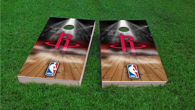 NBA Team (Houston Rockets) Themed Custom Cornhole Board Design