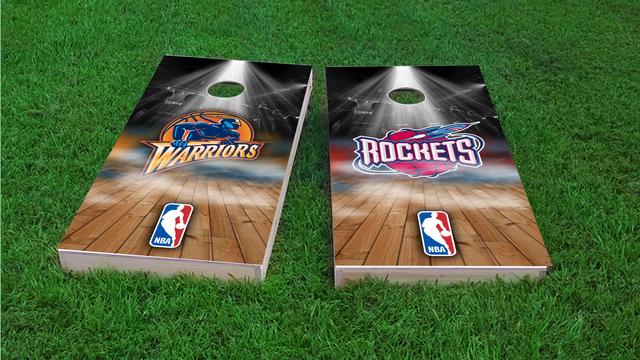 NBA Team (Houston Rockets 2) Themed Custom Cornhole Board Design