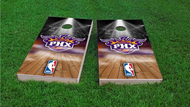 NBA Team (Phoenix Suns 2) Themed Custom Cornhole Board Design