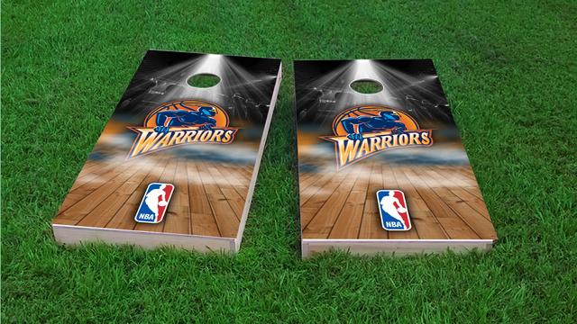 NBA Team (Golden State Warriors 3) Themed Custom Cornhole Board Design