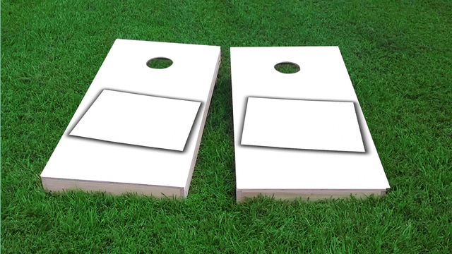 White Colorado Themed Custom Cornhole Board Design