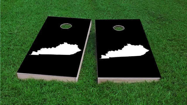 Black Kentucky Themed Custom Cornhole Board Design