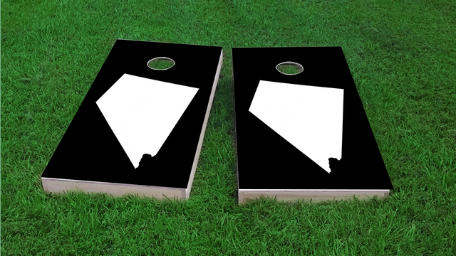 Black Nevada Themed Custom Cornhole Board Design