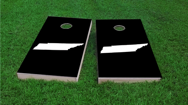 Black Tennessee Themed Custom Cornhole Board Design