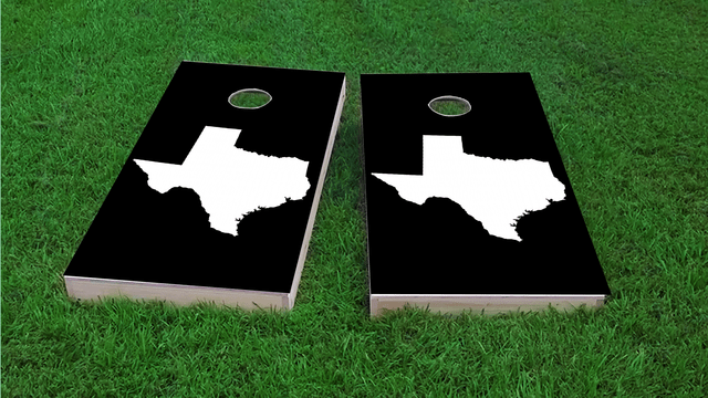 Black Texas Theme Cornhole Boards | Corn Hole Boards | Bag Toss