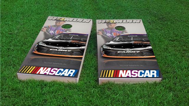 NASCAR (Denny Hamlin) Themed Custom Cornhole Board Design
