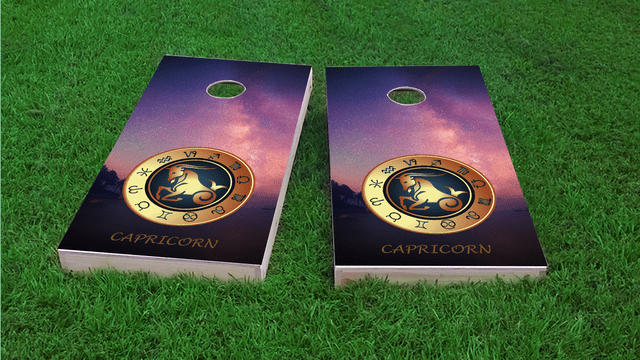 Zodiac Stars (Capricorn) Themed Custom Cornhole Board Design