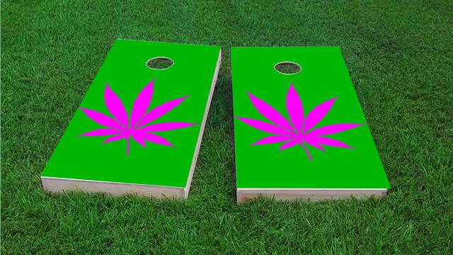 Marijuana / Cannabis w/Hot Pink Background