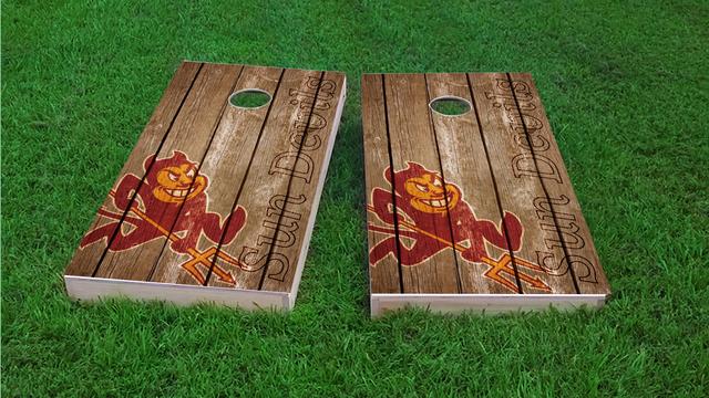 NCAA Wood Slat (Arizona State Sun Devils) Themed Custom Cornhole Board Design