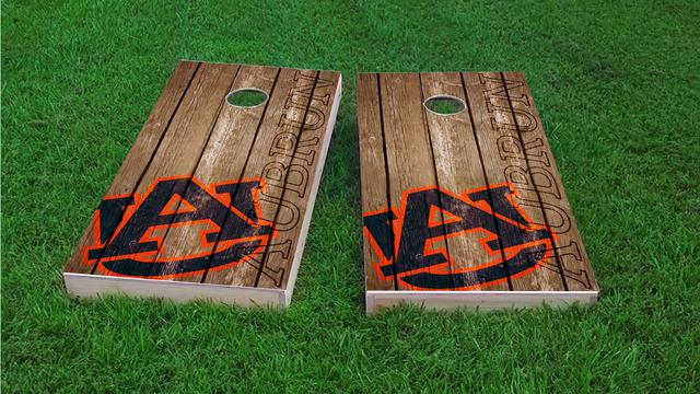 NCAA Wood Slat (Auburn Tigers) Themed Custom Cornhole Board Design
