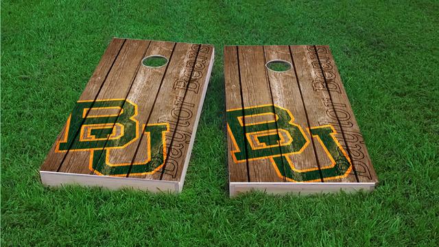 NCAA Wood Slat (Baylor Bears) Themed Custom Cornhole Board Design