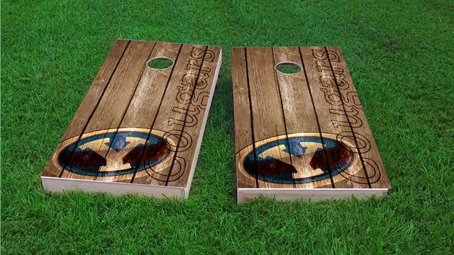 NCAA Wood Slat (BYU Cougars) Themed Custom Cornhole Board Design