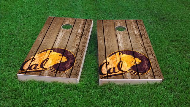 NCAA Wood Slat (California Golden Bears) Themed Custom Cornhole Board Design