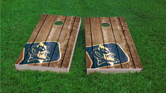 NCAA Wood Slat (Duke Blue Devils) Themed Custom Cornhole Board Design