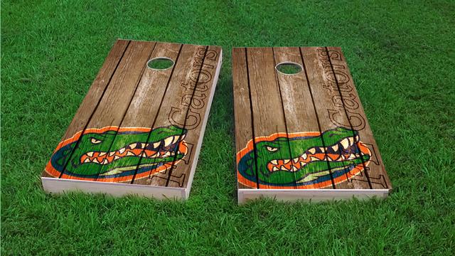 NCAA Wood Slat (Florida Gators) Themed Custom Cornhole Board Design